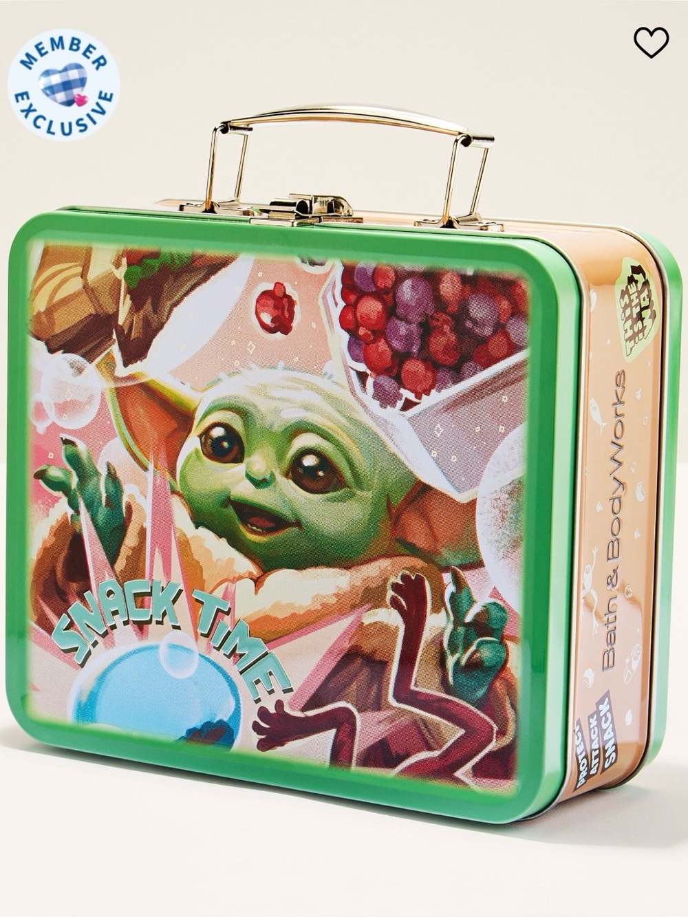 The Child "Snack Time" Green Tin Lunchbox